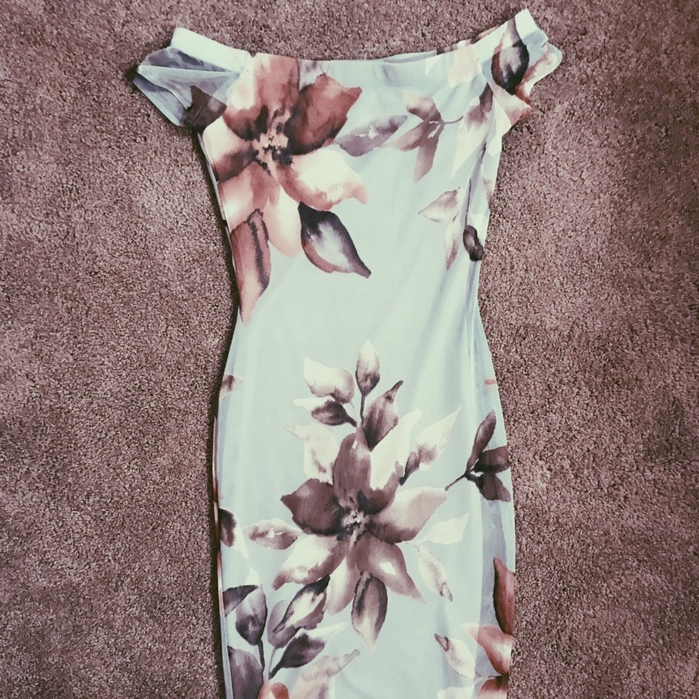 Blue floral midi